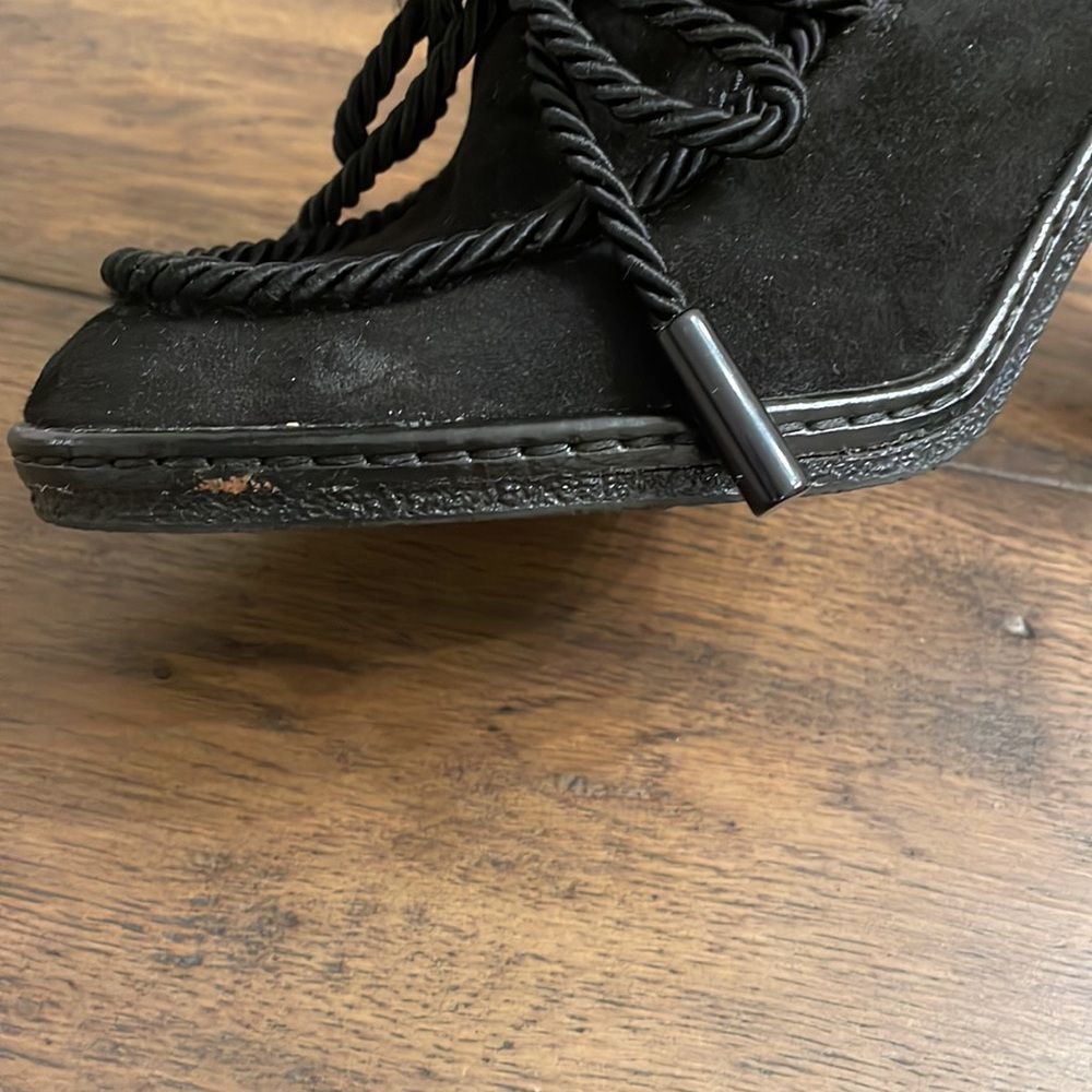 Coach Jenn Size 7.5 Black Suede Corded Mules - Picture 10 of 10